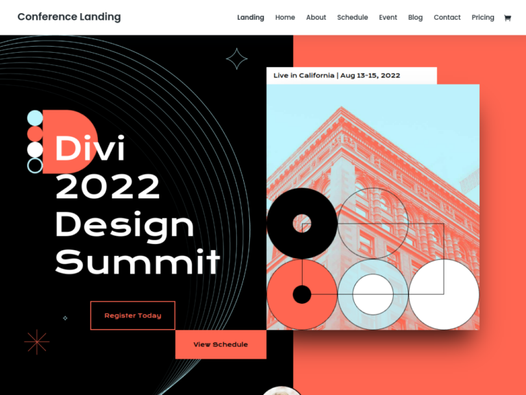 Conference Landing — Conferenze Anteprima del modello Conference Landing — Conferenze pubblicato da Elegant Themes