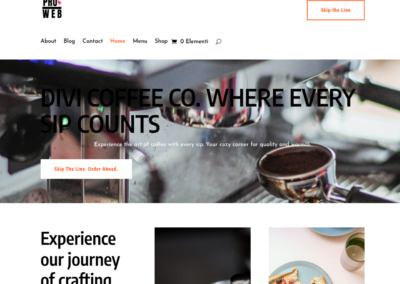Sito web per caffetterie
