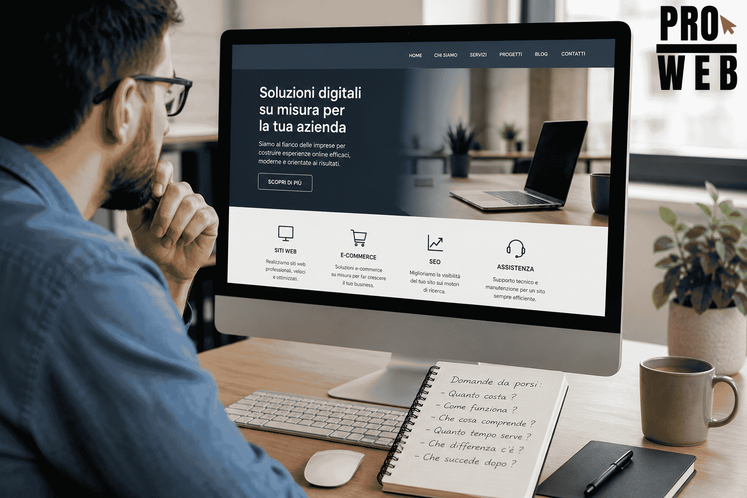 Sito web aziendale progettato per rispondere alle domande dei clienti